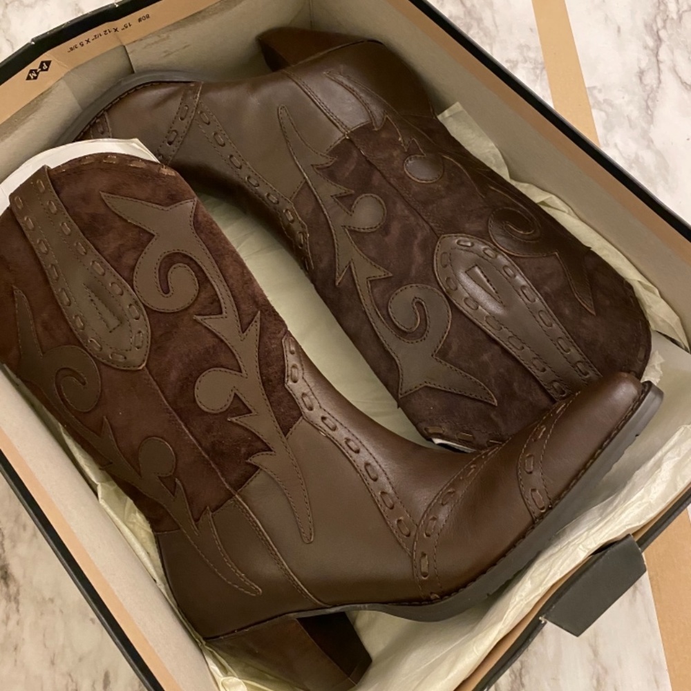 GHBass Brown leather boots nib sz 6.5 - Picture 2 of 11